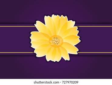 Western Purple Greeting Card Template, Chrysanthemum