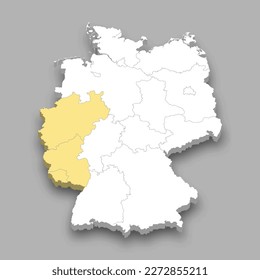 Western region location within Germany 3d isometric map