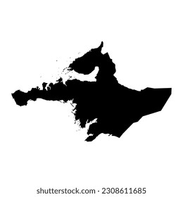 Western Region map, administrative district of Iceland. Vector illustration.