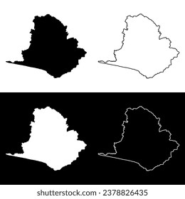Western region map, administrative division of Ghana. Vector illustration.