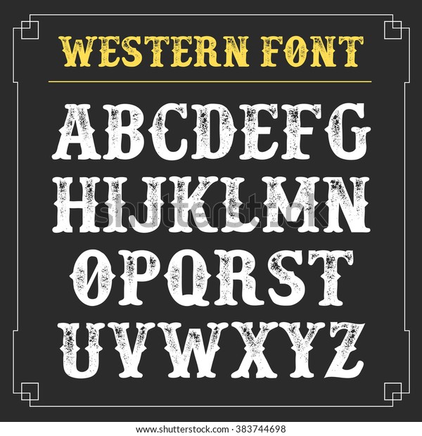 西部のレトロなアルファベット ベクター画像の背景 ビンテージ印刷 のベクター画像素材 ロイヤリティフリー