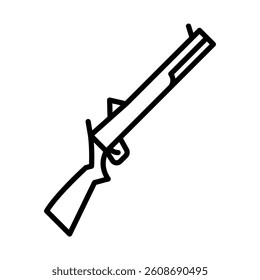 Western Rifle Vector Line Icon Design