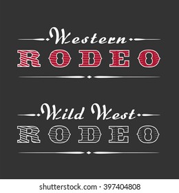 Western rodeo vector template logo, sign