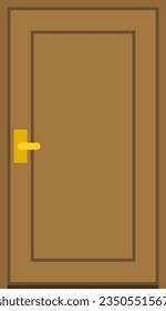 Western Room Door Isolated Vector Illustration