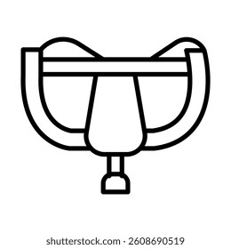 Western Saddle Vector Line Icon Design