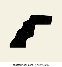 Westsahara schwarze Vektorgrafik strukturierte Karte Silhouette.