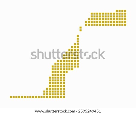 Western Sahara dotted map. Digital style map of the country on white background. Western Sahara shape with square dots. Colored dots style. Large size squares. Awesome vector illustration.