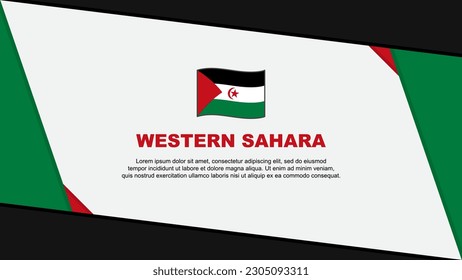Western Sahara Flag Abstrakte Hintergrunddesign-Vorlage. Western Sahara Independence Day Banner Cartoon Vektorgrafik. Unabhängigkeitstag der Westsahara
