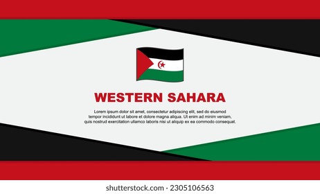 Western Sahara Flag Abstrakte Hintergrunddesign-Vorlage. Western Sahara Independence Day Banner Cartoon Vektorgrafik. Westsahara-Vektorgrafik