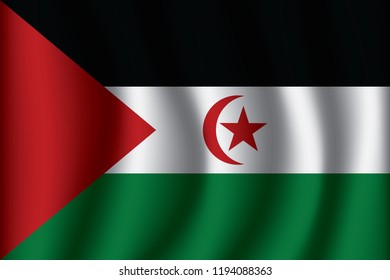 Western Sahara flag background with cloth texture. Western Sahara Flag vector illustration eps10.