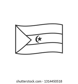 Western Sahara flag icon in black outline flat design. Independence day or National day holiday concept.