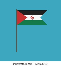 Western Sahara flag icon in flat design. Independence day or National day holiday concept.