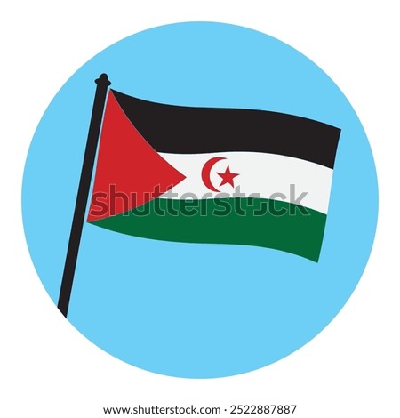 Western Sahara flag icon vector illustration symbol design