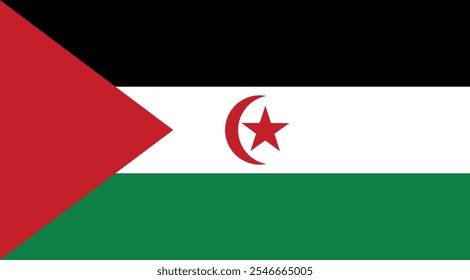 Ilustración de la bandera del Sahara Occidental Premium de alta resolución 300DPI