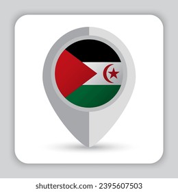 Western Sahara Flag Pin Map Icon