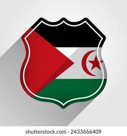 Western Sahara Flag Road Sign Illustration