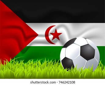Western Sahara flag and soccer ball