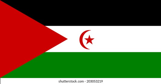 Western Sahara flag vector illustration isolated. Sahrawi flag,  Arab Democratic Republic.