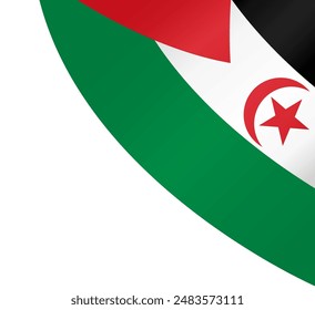 Western Sahara flag wave isolated on png or transparent background vector illustration.  