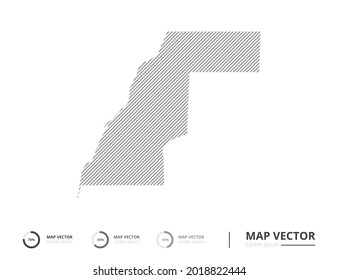 Western Sahara map abstract line gray on white background vector for presentation. Creative concept for infographic.