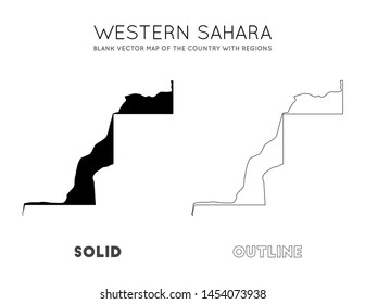 Western Sahara map. Blank vector map of the Country with regions. Borders of Western Sahara for your infographic. Vector illustration.