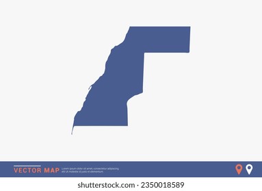 Western Sahara Map - blue abstract style isolated on white background for infographic, design vector.
