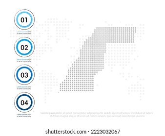 Mapa del Sahara Occidental de puntos grises para presentación. Concepto creativo para infografía.