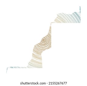 Western Sahara map filled with concentric circles. Sketch style circles in shape of the country. Vector Illustration.