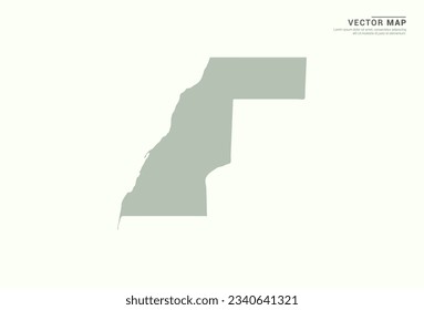 Western Sahara map of green vector modern.