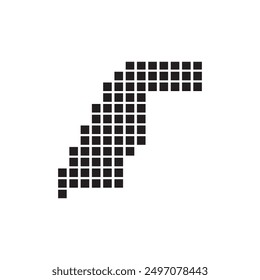 western Sahara map icon illustration element design