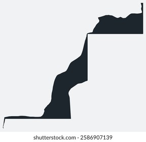 Western Sahara map. Just a simple border map. Shape of the country. Flat blank Western Sahara outline. Vector boundary illustration.