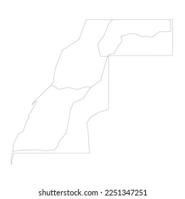 Western Sahara map of land divided by Moroccan Wall
