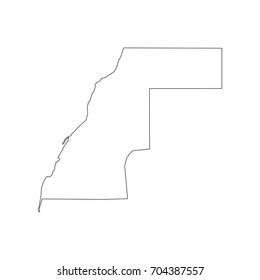 Western Sahara map on the white background. Vector illustration