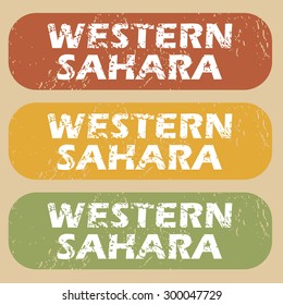 Western Sahara on colored background