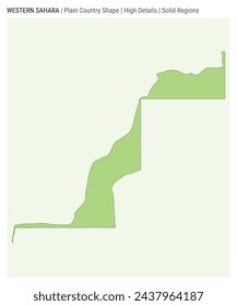 Western Sahara plain country map. High Details. Solid Regions style. Shape of Western Sahara. Vector illustration.