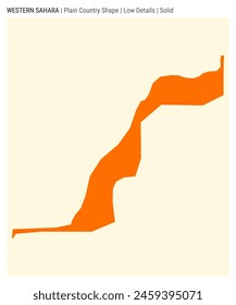 Western Sahara plain country map. Low Details. Solid style. Shape of Western Sahara. Vector illustration.