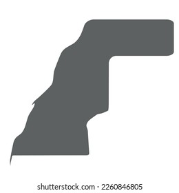 Western Sahara - smooth grey silhouette map of country area. Simple flat vector illustration.