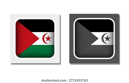 Western Sahara Square Rounded Flag Icon