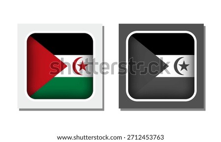 Western Sahara Square Rounded Flag Icon