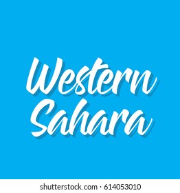 western sahara, text design. Vector calligraphy. Typography poster. Usable as background.