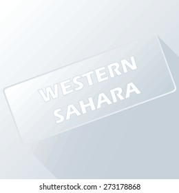 Western Sahara unique button for any design. Vector illustration