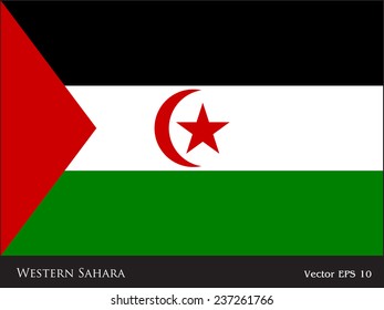 Western Sahara vector flag isolated. Sahrawi - Arab Democratic Republic.