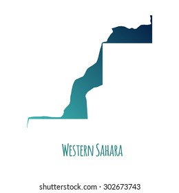 Western Sahara vector map with color gradient and caption on white background. Can be used as element of your infographics or presentation