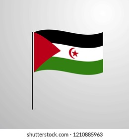 Western Sahara waving Flag