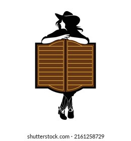 Western Saloon Girl Vector Illustration