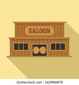 Western saloon icon. Flat illustration of western saloon vector icon for web design