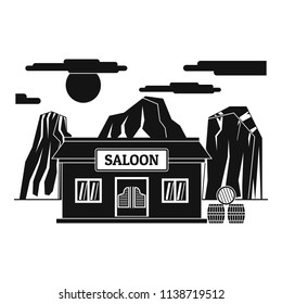 Western saloon icon. Simple illustration of western saloon vector icon for web design isolated on white background