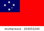 Western Samoa flag isolated vector illustration in official colors and Proportion Correctly. 