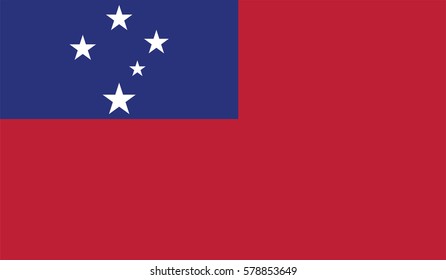 Western Samoa flag isolated vector in official colors and Proportion Correctly