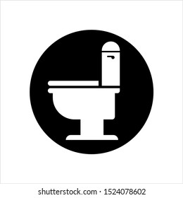 Western Seat Toilet Bowl Icon Vector Art Illustration